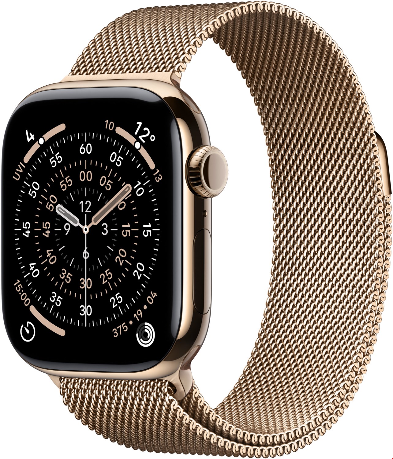 Apple Watch Series 11 (42mm) GPS+5G Smartwatch Titan mit Milanaise Armband gold/gold