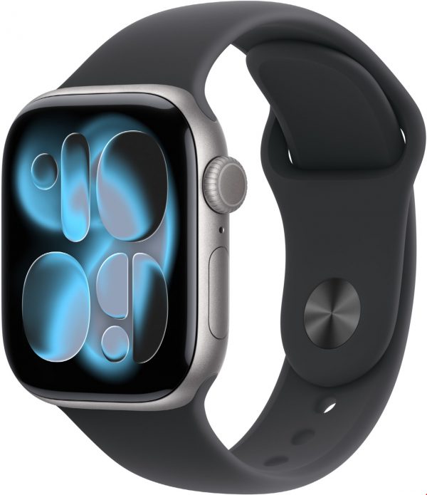 Apple Watch Series 11 (42mm) GPS Smartwatch Alu mit Sportarmband S/M space grau/schwarz