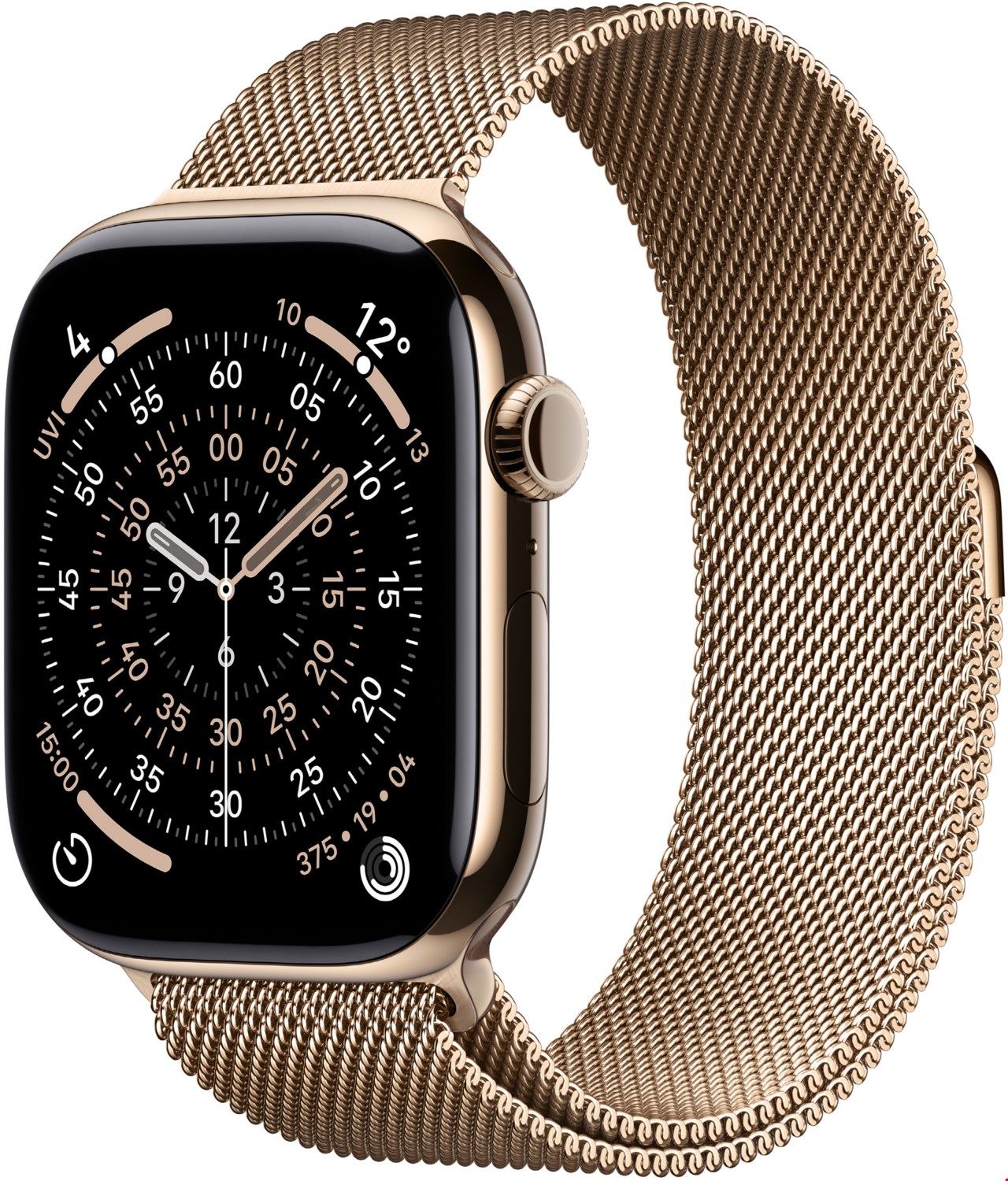 Apple Watch Series 11 (46mm) GPS+5G Smartwatch Titan mit Milanaise Armband M/L gold/gold