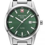 Swiss Alpine Military 7767.1134 Damenuhr Argos silber grün 34mm 10ATM