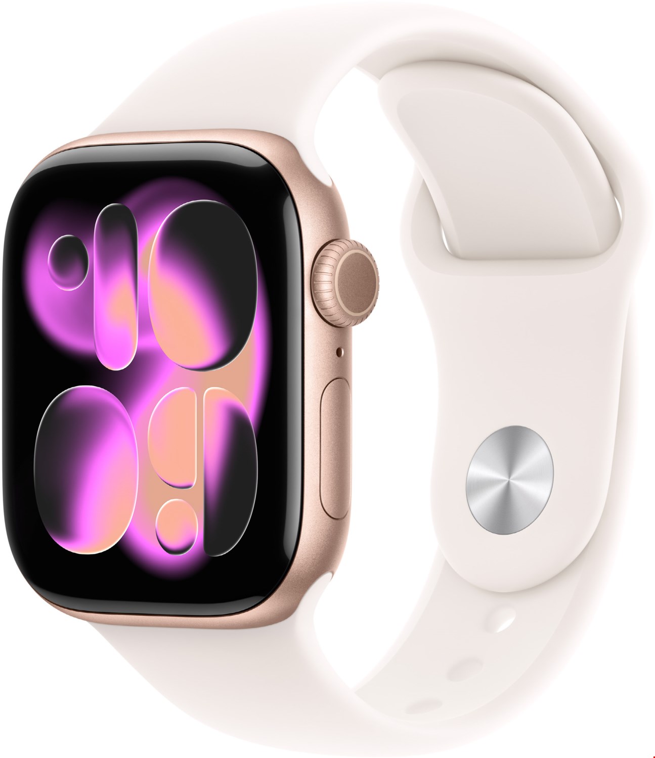 Apple Watch Series 11 (42mm) GPS Smartwatch Alu mit Sportarmband S/M roségold/blassrosa