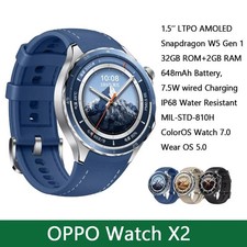 NEUESTE OPPO X2 1,50" LTPO AMOLED SMART WATCH Snapdragon W5 2GB 32GB GOOGLE NEU