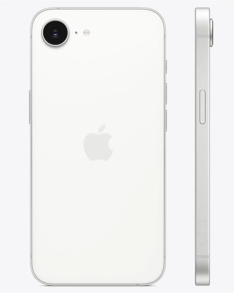 Apple iPhone 16e 128 GB Weiß Rückseite