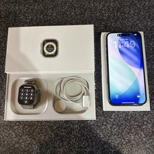 Apple iPhone 14 Pro Max 128 GB Schwarz Smartphone , Apple Watch Ultra Titanium